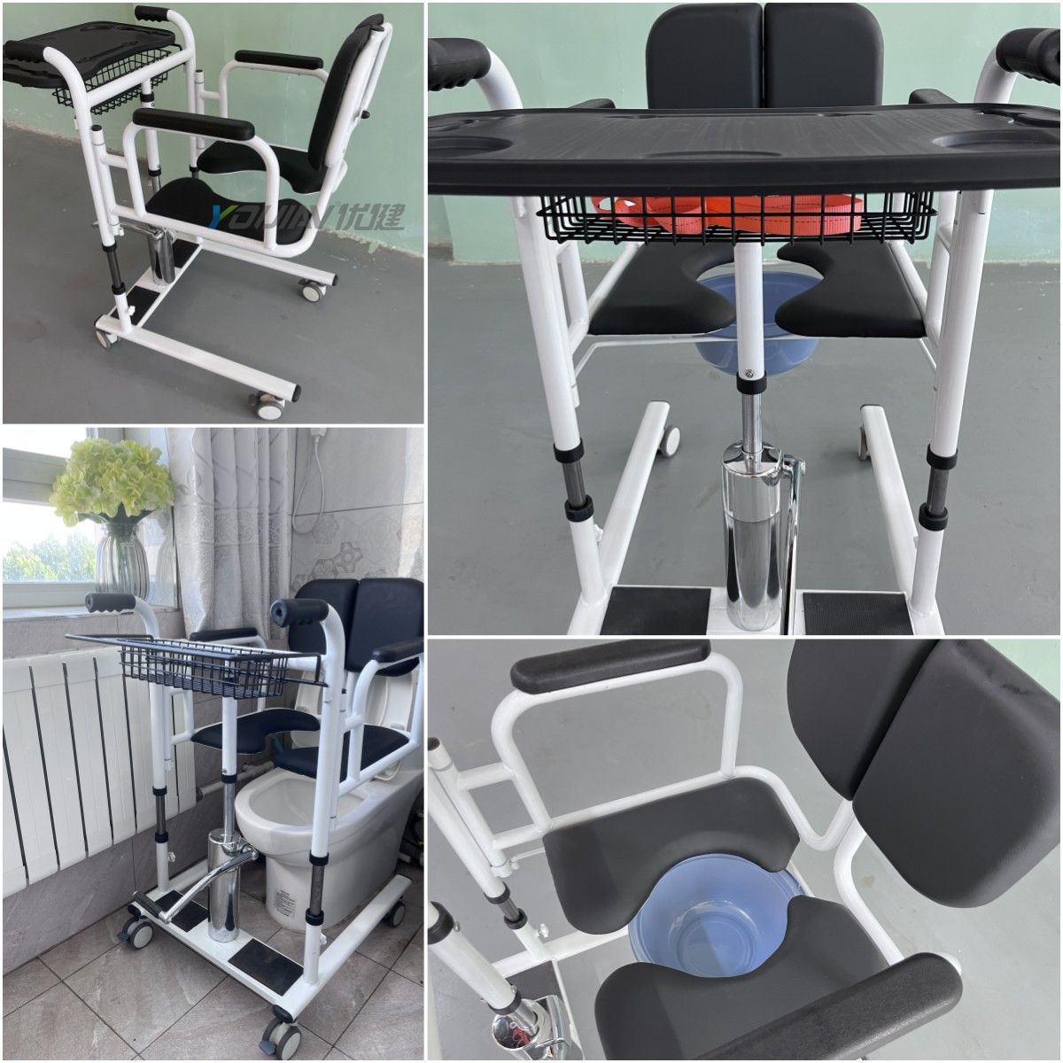 Transfer Lift Chair, Commode Transport Chair
